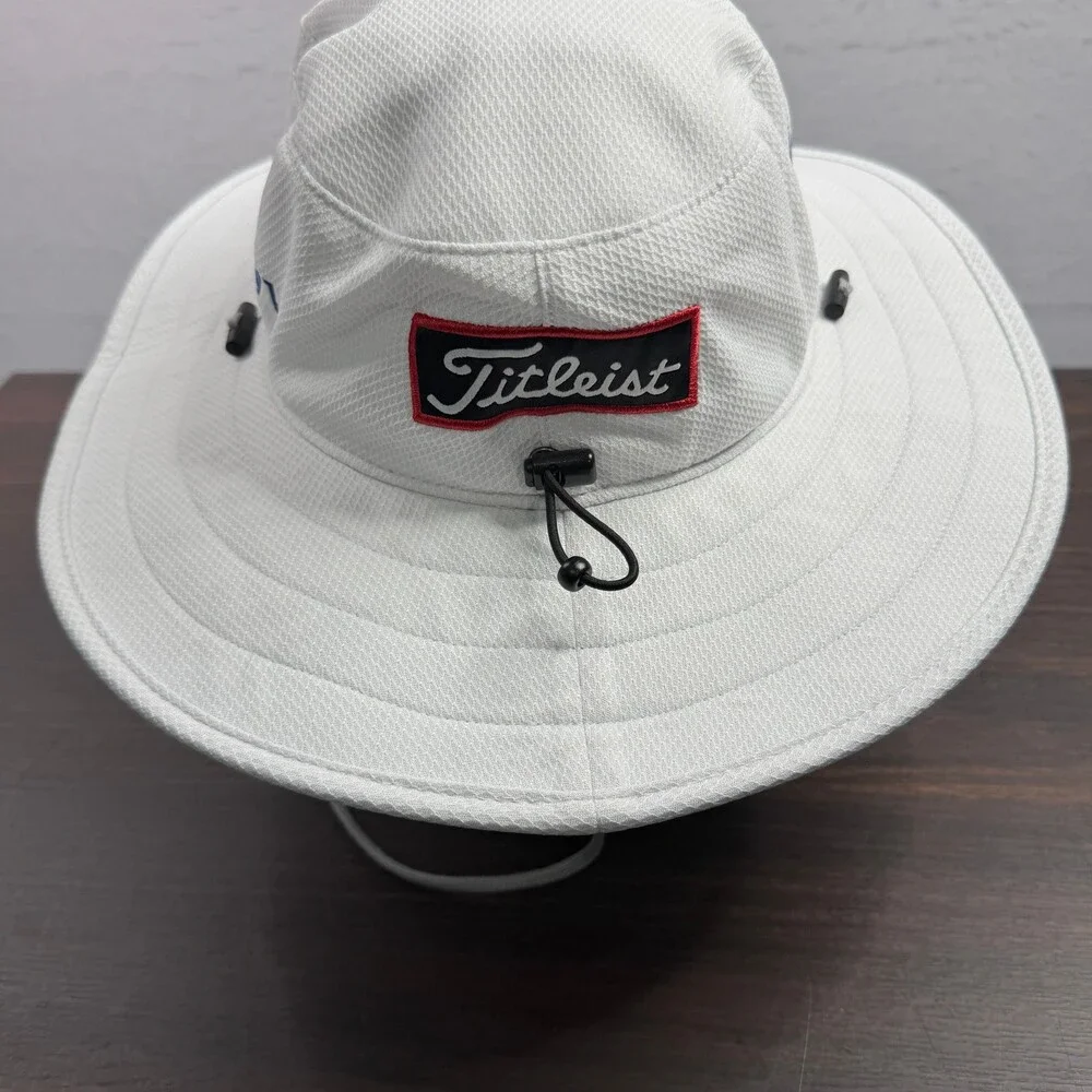 Titleist Hat Unisex OSFM White Tour Aussie Bucket Golf Sun Cap Pro V1 FJ